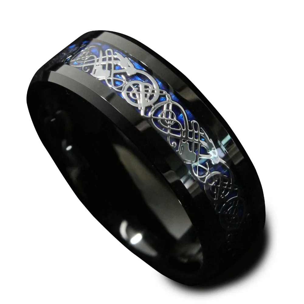 Queenwish-black-tungsten-blue-celtic-dragon-ring-knot-rings-for-women