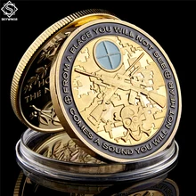 United States Skull Sniper Police Military Army Die Tired USA Challenge Coins Collectible
