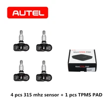AUTEL MX-Sensor 2 in 1 433 315 Mhz TPMS PAD Tire Pressure Monitoring Universal Automotive Clamp-In OE-Level Program Sensor