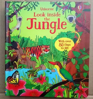 

Britain English 3D Usborne Look inside the Jungle picture book Education for Children kids flaps lift book reading brithday gift