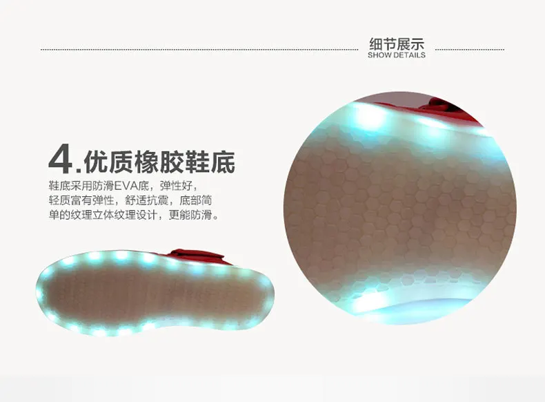 Size 25-42 USB Luminous Sneakers for Children Adult Led Shoes with Light Up Sole Kids Boys Girls Glowing Sneakers LED Slippers