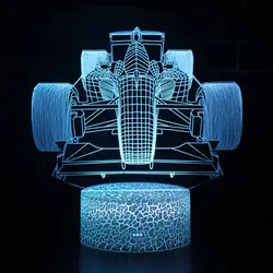 Автомобиль 3D ночник гоночный автомобиль USB светодио дный настольная лампа 3D иллюзия Лампа Для детей Украшения в спальню гостиная огни