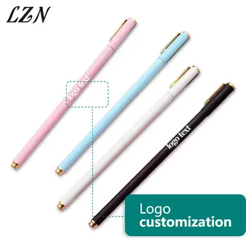 

LZN Free Shipping 0.5mm 10pcs A Lot Kawaii Metal Gel Pens School Office Gift Stationery Free Customlized Logo/Date/Number