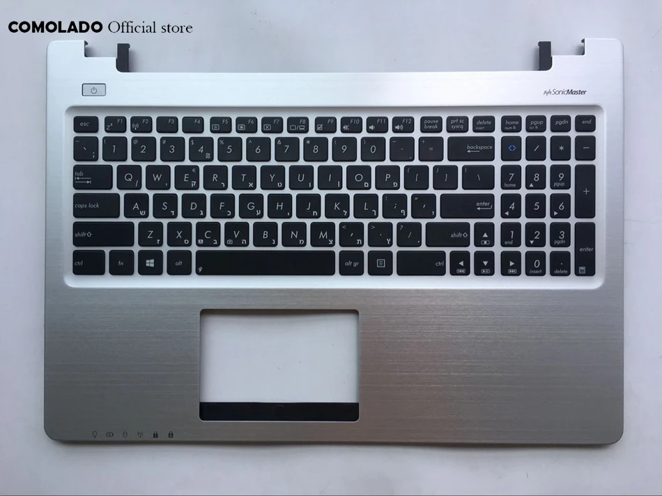 

HB Hebrew keyboard For Asus S550 S550CM with silver palmrest cover keyboard HB Layout