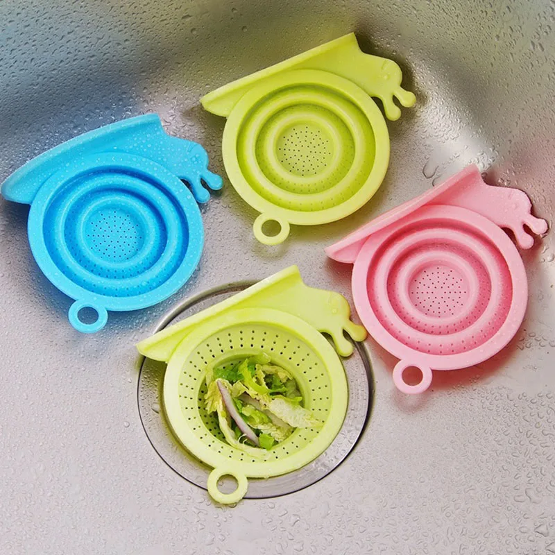 1Pc Silicone Kitchen Sink Filter Sewer Drain Hair Colanders Strainers