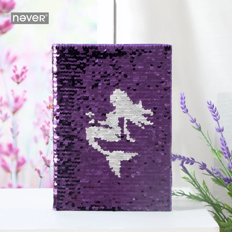 

Never Mermaid Series Sequin Notebook Bullet Journal Diary Planner Scrapbook Gift Box Business Office Accessories Gift Stationery