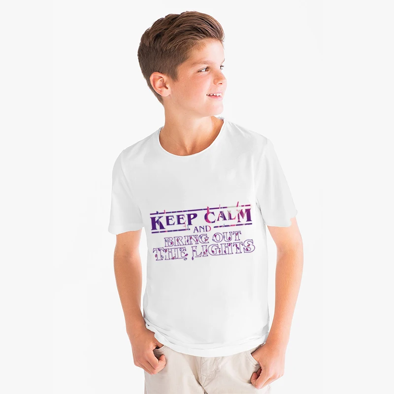 Футболка с принтом «странные вещи» для девочек и мальчиков забавная повседневная детская одежда с героями мультфильмов летние белые футболки для малышей в стиле Харадзюку Camiseta