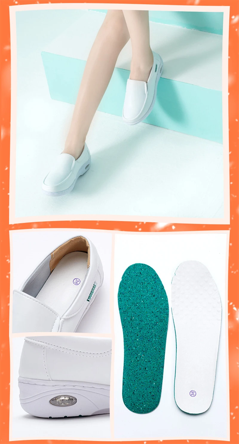 YAERNI Air Cushion White Nurse Shoes Winter Flats Platform Sneakers Warm Moccasins with Fur Slip on Loafers Cotton Shoes