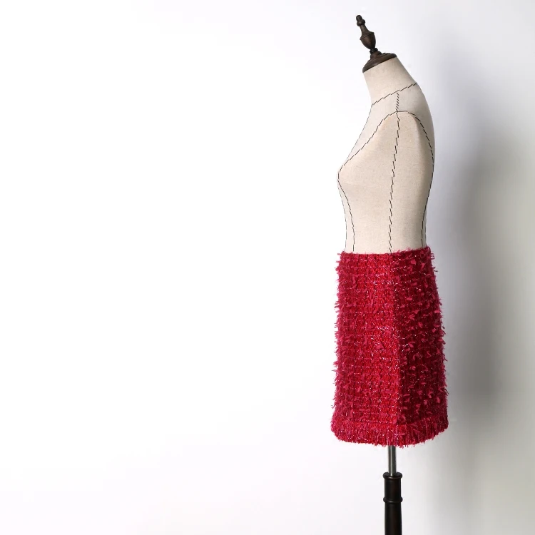 Período Botones Rojo Y Tweed Temperamento Primavera Perla Falda Chica Nueva De Otoño Mostrar See Thin Chart Borla La qgEwFP
