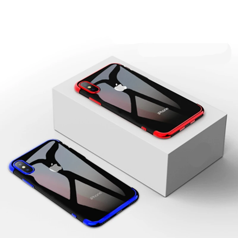 Gradient Plating Case for iPhone 7 Silicone Phone X plus 6 6s xs Transparent TPU Luxury Mobile |