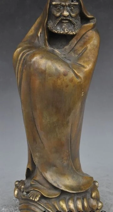 

14" tibet buddhism fane bronze Arhat Damo Bodhidharma Dharma Buddha god statue