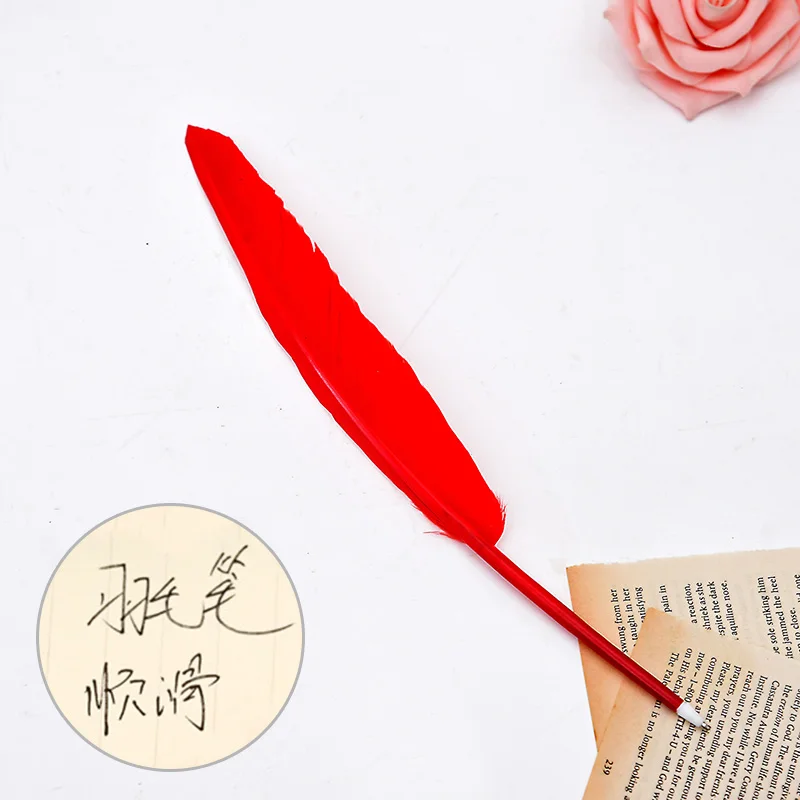 1Pc Colorful Pens Cute Feather Ballpoint 0.5mm Kawaii Ball For Writing School Office Supplies Novelty Stationery |