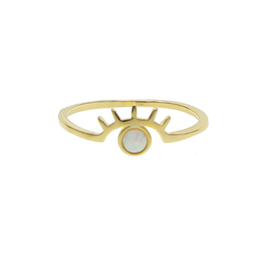 

Retro Europe Punk Gothic Exaggerated gold color plated Eye Rings Free Shipping delicate dainty tiny opal ring high quality