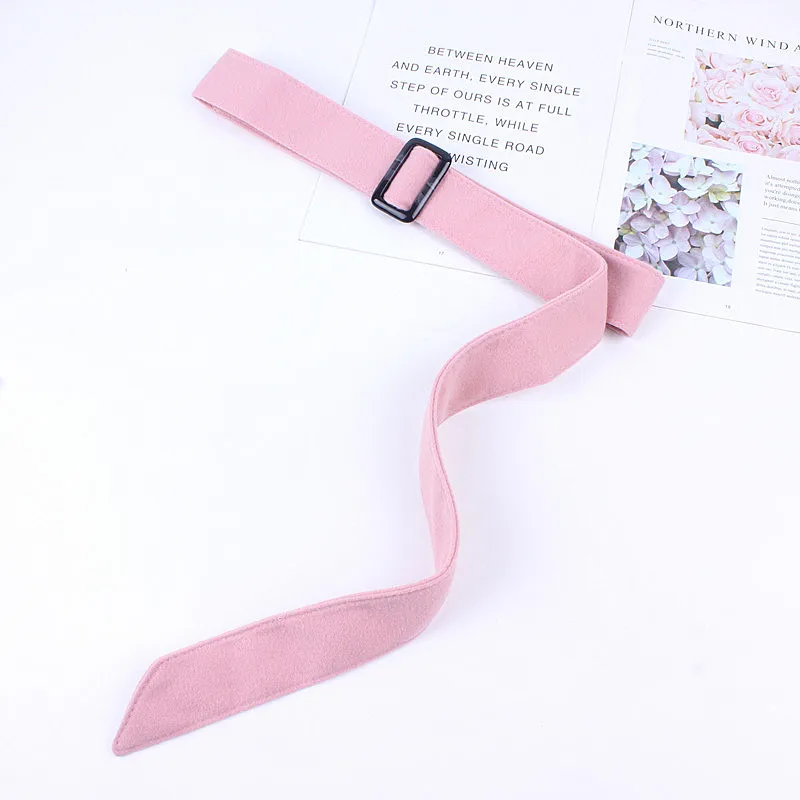 Модные шерстяные ремни с широкой талией для женщин и девушек, одноцветные ленты с узлом, веревка для пальто, ремень ceinture femme - Цвет: dark pink