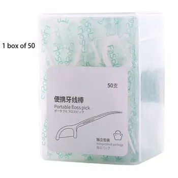 

50pcs/box Dental Floss Sticks Toothpicks Tooth Clean Gum Care Oral Hygiene Family Pack