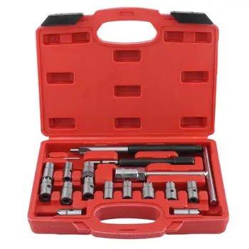 

17PCS Fuel Engine Injector Seat Cutter Set Carbon Decarbonise Cleaning Injectors Changing Auto Car Repair Tool Garage