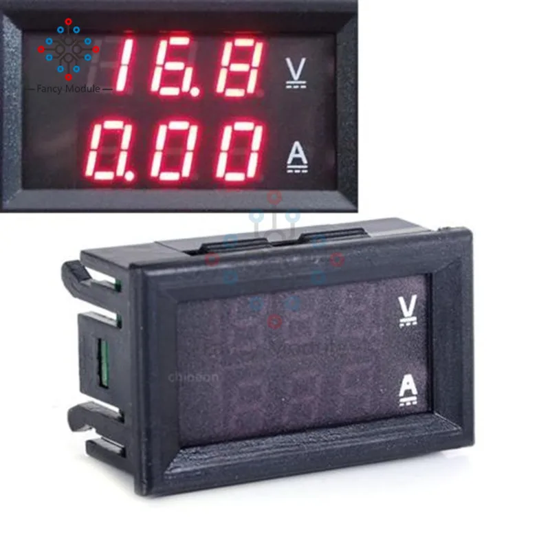 

DC 0-100V 10A Red LED Dual Digital Voltmeter Ammeter Volt Amp Meter Gauge Voltage Current Meter Monitor Instruments With cable
