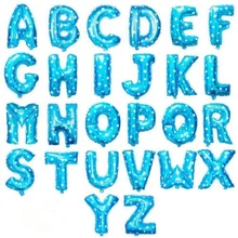 Синие фольгированные воздушные шары 40 см 16 дюймов с A-Z алфавитом, вечерние воздушные шары с английскими буквами, детские игрушки для свадьбы, дня рождения