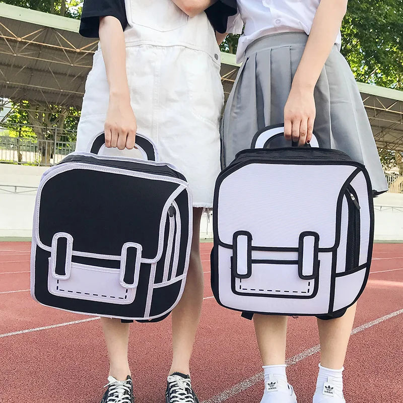 Women Backpack 3D 2D Drawing Cartoon Back Bag Comic Messenger Tote Fashion Cute Student Waterproof Bags Unisex  Bolos 106 2