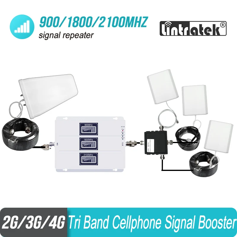 Трехдиапазонный ретранслятор сигнала сотового телефона 3 шт. 2G 3G 4G 900 1800 2100