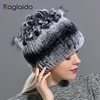 Raglaido Fur Hats for Women Winter Real Rex Rabbit Hat Fox fur kniting female warm snow caps ladies elegant princess beanies cap ► Photo 2/6