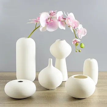 

L type modern creative white handmade ceramic vase flower vase / bottle furnishing ornaments for home decoration /gifts