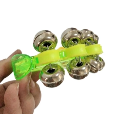 

Transparent double row hand bell children dance hand bell Kindergarten music teaching AIDS free shopping