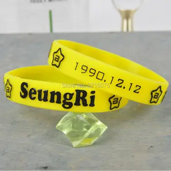 

300pcs 3D embossed K-POP BIGBANG SeungRi wristband silicone bracelets free shipping by DHL express