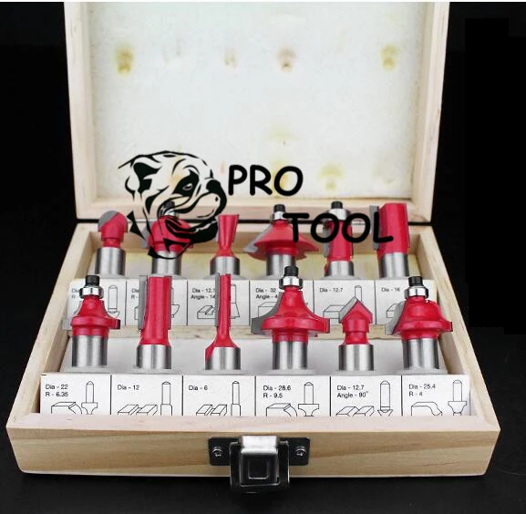 1/2" Router Bit Set Carbide Tipped Kit Wood Working Drill Bits