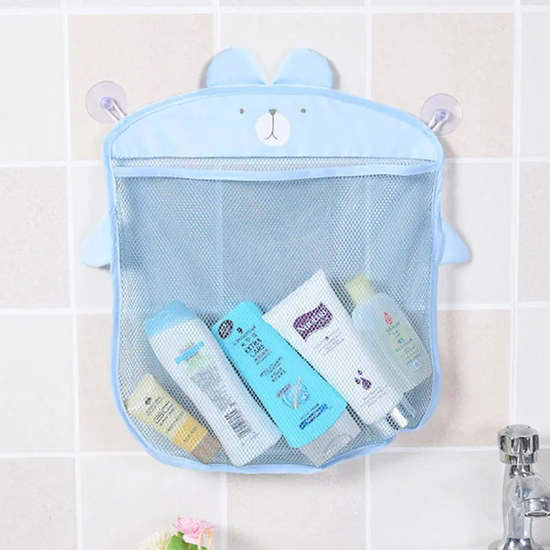 

Cartoon Cute Bathroom Hanging Storage Basket Baby Kids Bathing Toy Storage Organizer Bathroom Folding Mesh Basket