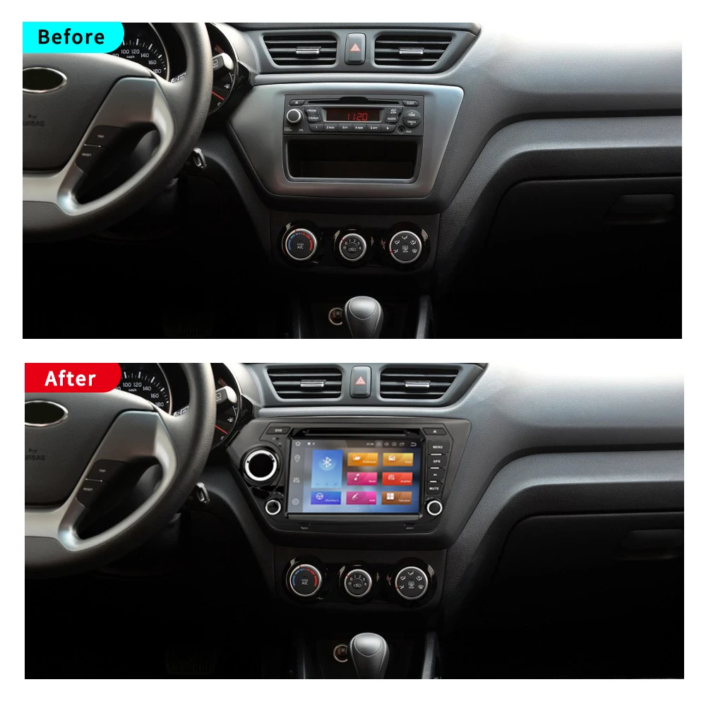 Clearance EKIY IPS 2Din Android 9.0 Car DVD Player Radio for KIA K2 Rio 2010 2011 2012 2013 2014 2015 2016 2017 GPS Navi Multimedia Stereo 1