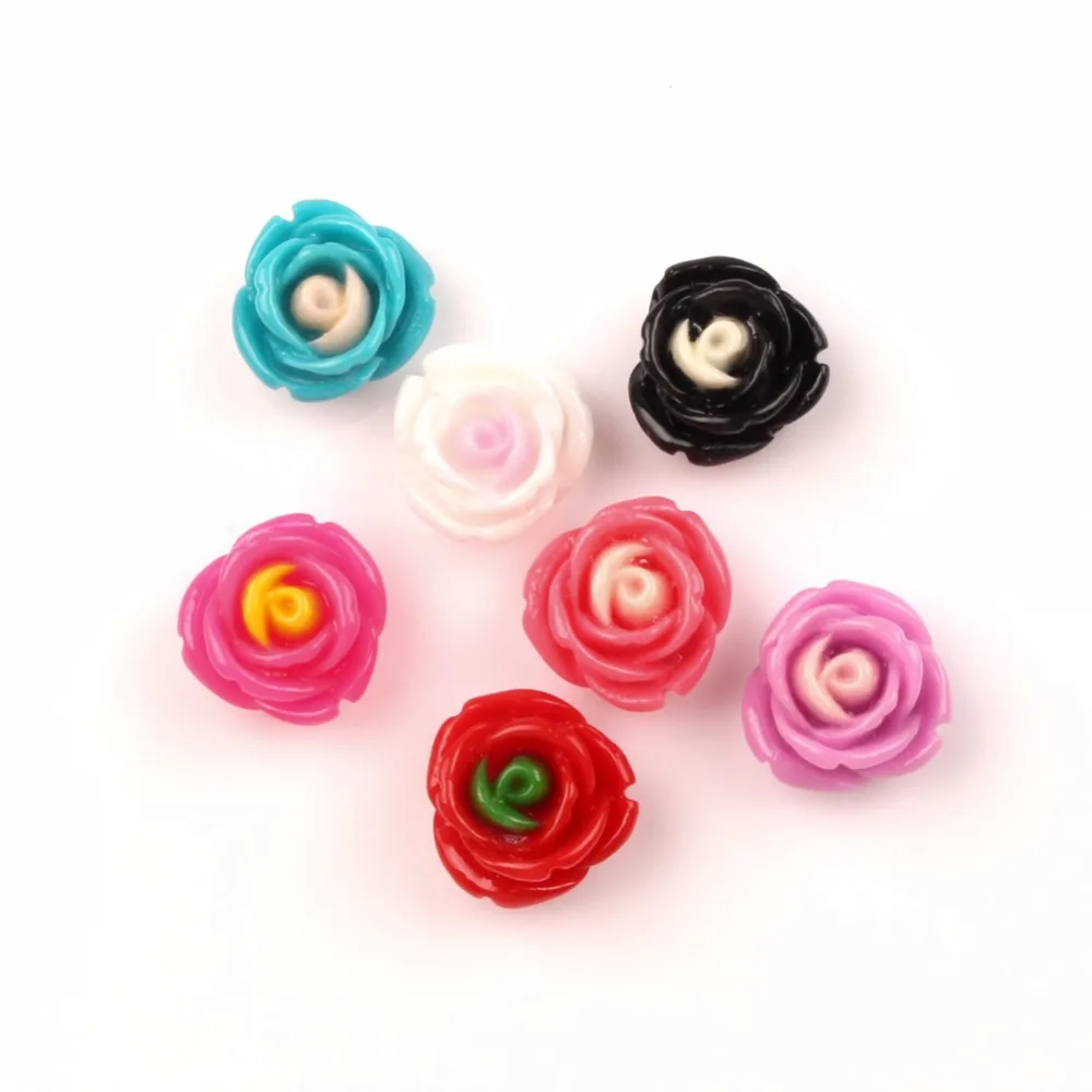 

50Pcs Resin Flower Decoration Crafts Cute Kawaii Beads Flatback Cabochon Embellishments For Scrapbooking DIY Accessories
