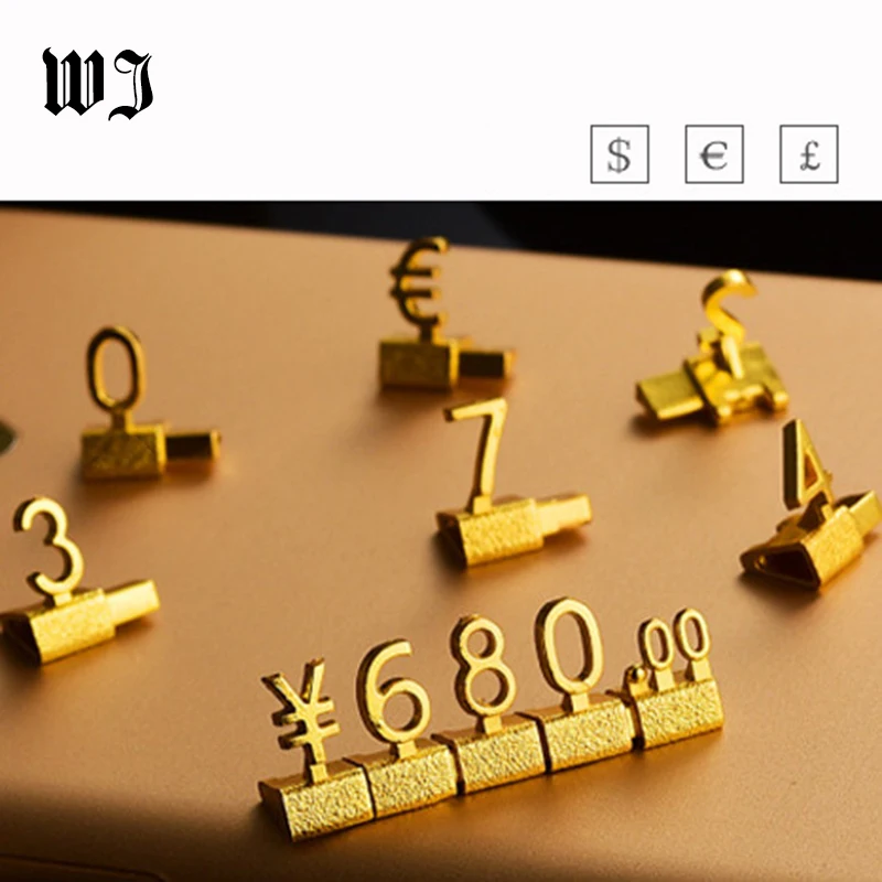 Metal Mould Assembly Price Number Tag 8mm Height Digit Cube Phone Watch Jewelry Shop Counter Price Number Sign Lable 10sets/lot 30pcs per box price cubes numbers blocks jewelry watches euro sign mini adjustable digit tag display signs for retail shop