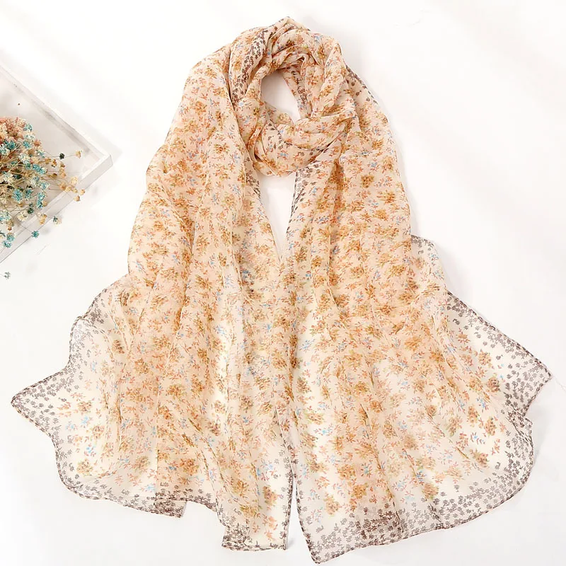

Spring and summer women's small floral scarf women's thin section georgette scarf long scarfs for ladies