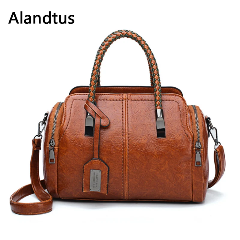 

Alandtus Women Handbag 2019 Shoulder Bag Women Messenger Bag Soft Leather Crossbody Bags For Women Boston Bag Bolsa Feminina