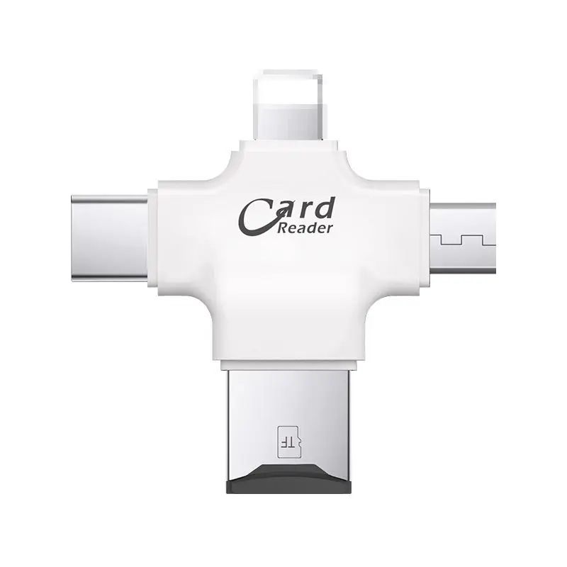 

4In1 Type-C/Micro-USB/Usb 2.0 Memory Card Reader Micro-Sd Tf Card Reader Adapter For Android Ipad Iphone X/8/7Otg Cardreader(W