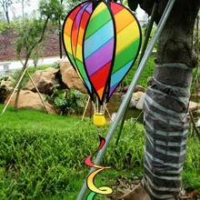 Large Rainbow 51 Hot Air Balloon Kite Windsock Wind Spinner Tail Garden Yard Lawn Decor Outdoor