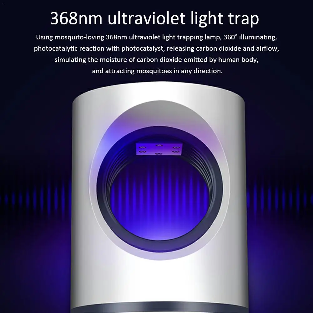 Environmental 368nm Ultraviolet USB Mosquito Killer Lamp Energy Power Saving Efficient Surrounding Type Photocatalytic Light