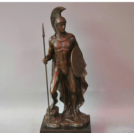 

13" Bronze Ancient Greece Rome Will Army Leadership Soldier Sculpture Statue