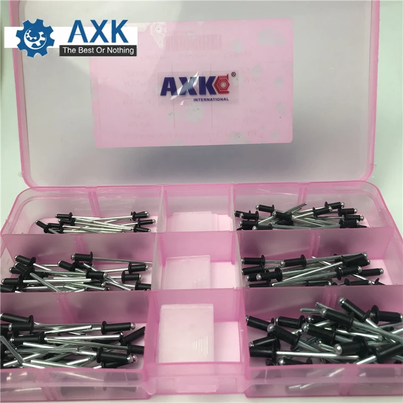 

120Pcs/set M2.4 M3.0 M3.2 M4 Black Aluminium Blind Rivets Nail Decoration Pop Rivets For Furniture Assortment Kit