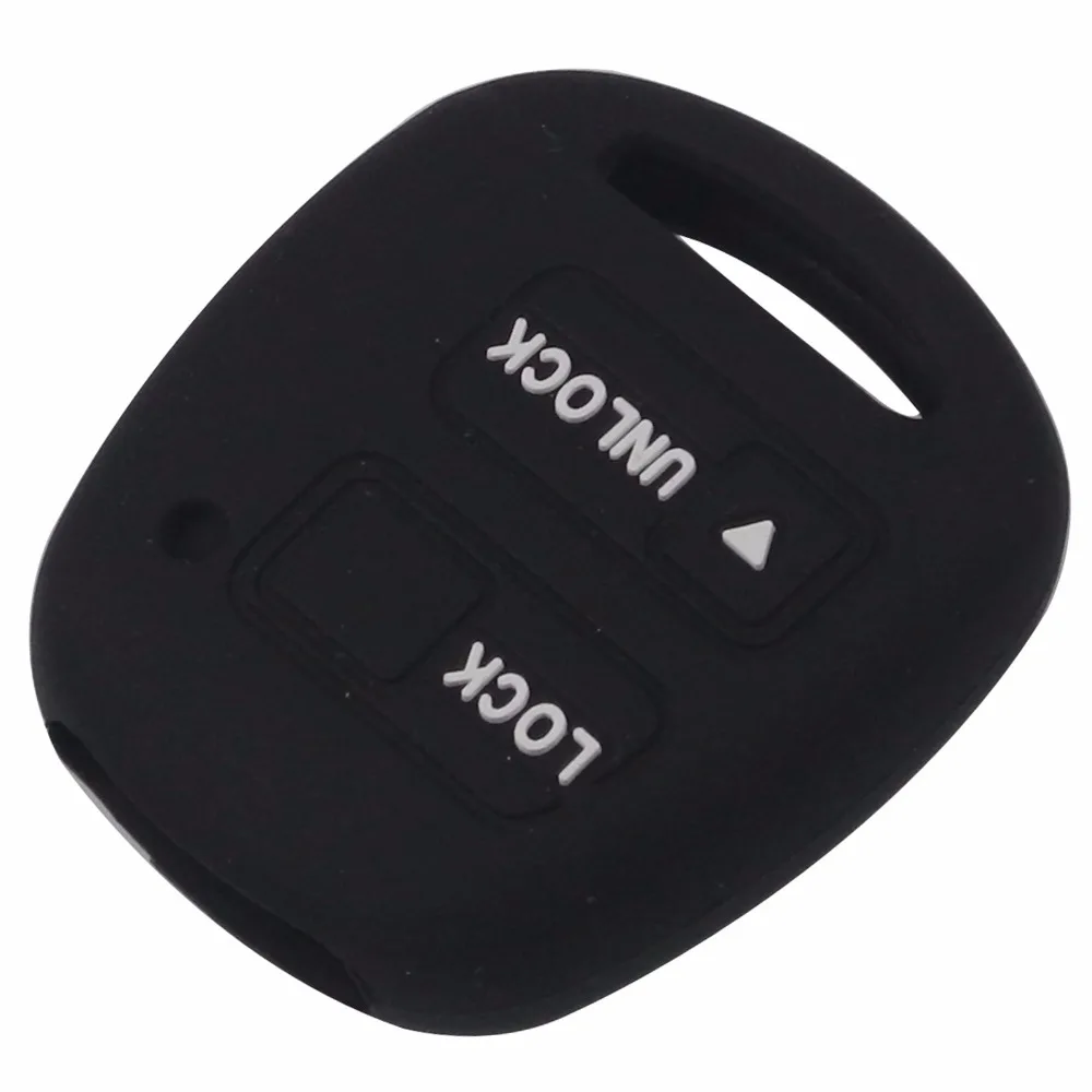 2 Buttons Silicone Car Key Fob Case Cover Skin TOYOTA CAMRY RAV4 PRADO COROLLA AVENSIS LAND CRUISER YARIS key case key case cover