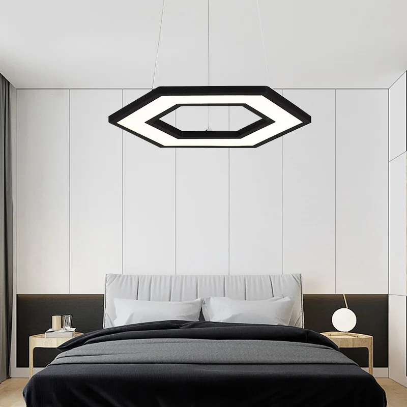 

VEIHAO 2018 New White Black Modern Led Pendant lights Restaurant Kitchen Coffee House Hanging Lamps Bar AC110-250V Pendant lamp