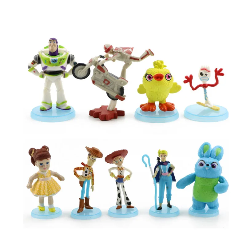 

9pcs Movies Toy Story 4 Forky Buzz Lightyear Cartoon Woody Jessie Action figure collectible Doll toys for children