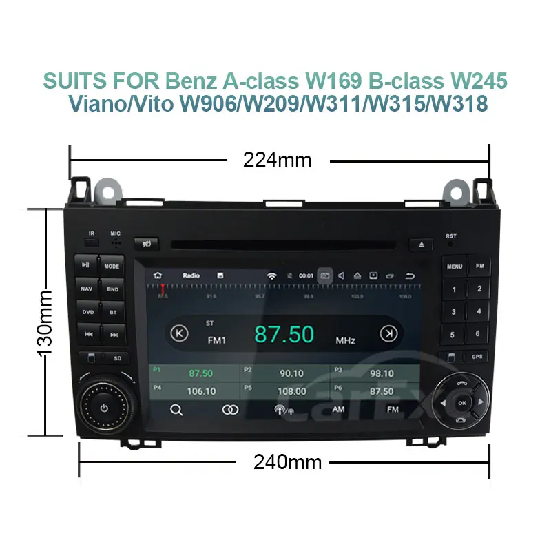 Discount Android9.0 7 Inch Car DVD Player Stereo System For Mercedes/Benz/Sprinter/W169/B200/B-classA160 BT WIFI Radio GPS BT USB 14