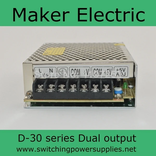 

NICE dual voltage power supply 5V 2.2A 24V 1A switching power D-30B 2 years warranty Can be customized