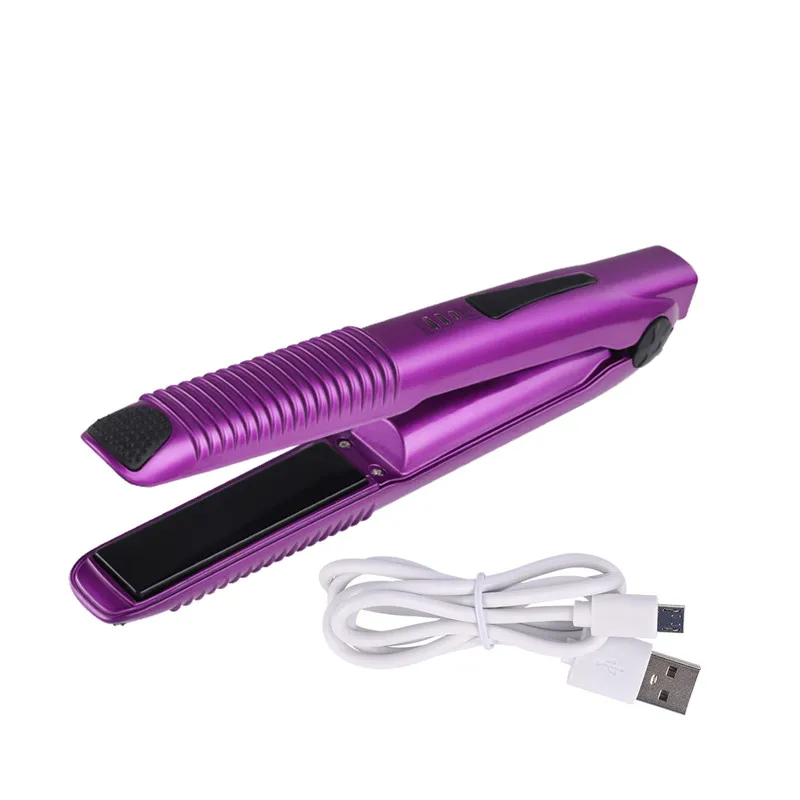 

USB Rechargeable CeramicHair straightener Wireless Curler Adjustable Temperature Flat Iron Hair Straightening Curling Styling