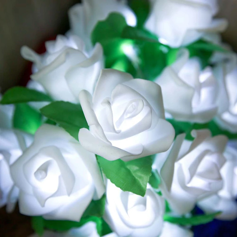 20 светодиодный Цветок розы цепи на батарейках сказочные огни для свадьбы дома День рождения День Святого Валентина события вечерние гирлянды Декор Luminaria