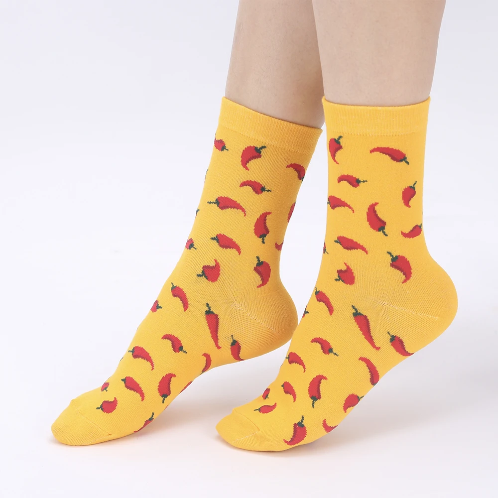 YEADU/женские носки из японского хлопка; цветные милые забавные Носки с рисунком из мультфильма «Счастливый кавайный череп»; носки с инопланетянами и авокадо для девочек; Рождественский подарок