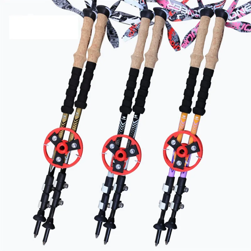 Mango de fabricación de bloqueo rápido de carbono 80% EVA Mountain Nordic Walking Sticks senderismo escalada mango ajustable Mango de fabricación de bloqueo rápido de carbono 80% EVA Mountain Nordic Walking Sticks senderismo escalada mango ajustable