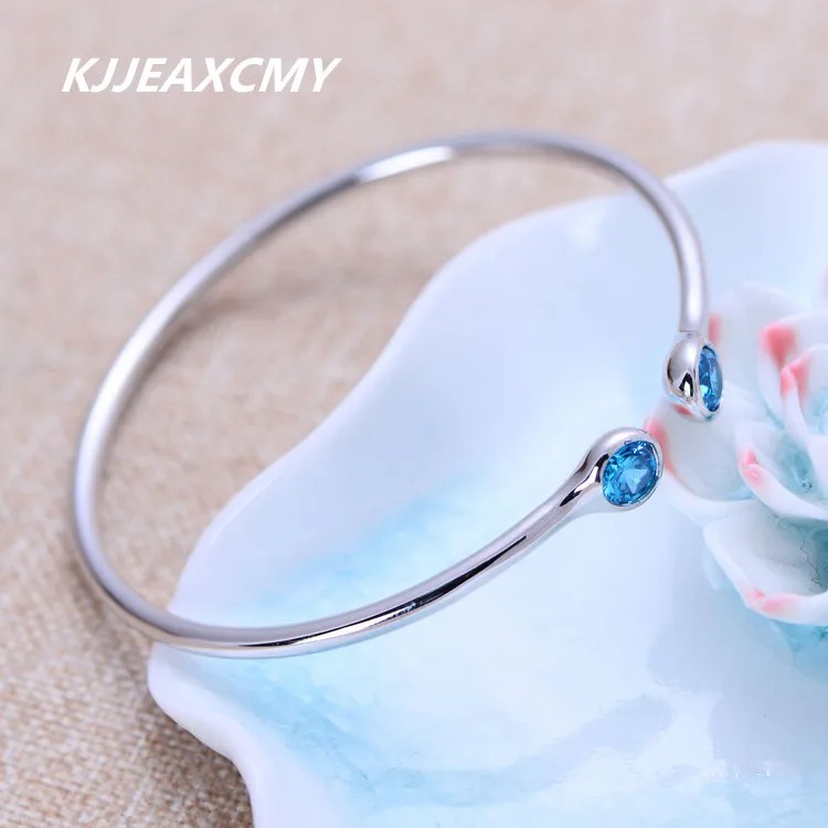 

KJJEAXCMY 925 Sterling Silver Fashion Blue Crystal lady Bracelet